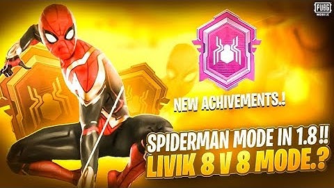 New Update 1.8 SpiderMan Mode New TDM 8v8 New Achivement PUBG MOBILE