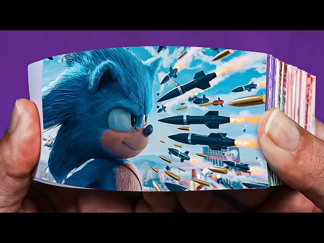Sonic the Hedgehog Flip Book | Rooftop Missile Chase Scene Flipbook class=