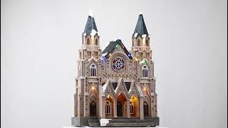 Christmas Village Cathedral Lighted Musical Snow Village