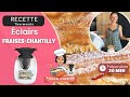 Recette thermomix eclairs fraises chantilly 30 min by paola cuisine