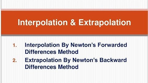 Interpolation & Extrapolation: Newton