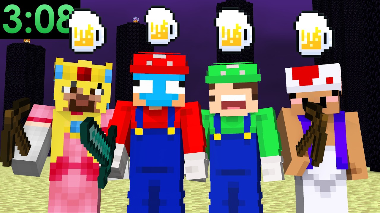 Can 4 Idiots Beat Minecraft Drunk?