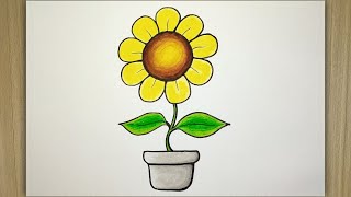 Cara menggambar bunga matahari yang mudah