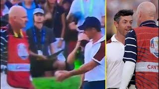 New angle shows why Rory McIlroy got so angry with USA caddie Joe LaCava at Ryder Cup