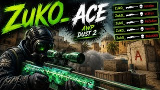 Zuk0_ - ace with awp on dust 2 (1v5)