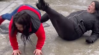 Seattle Ice storm 2022 / Funny videos #2 #Seattle weather /funny ice fall videos completion