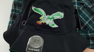 Eagles 'THROWBACK KIRBY BUCKET' Black Hat by Twins 47 Brand
