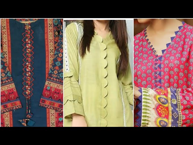 neckline design/summer cotton kurti neck design idea for girls and  women/cotton kurti neck design - YouTube