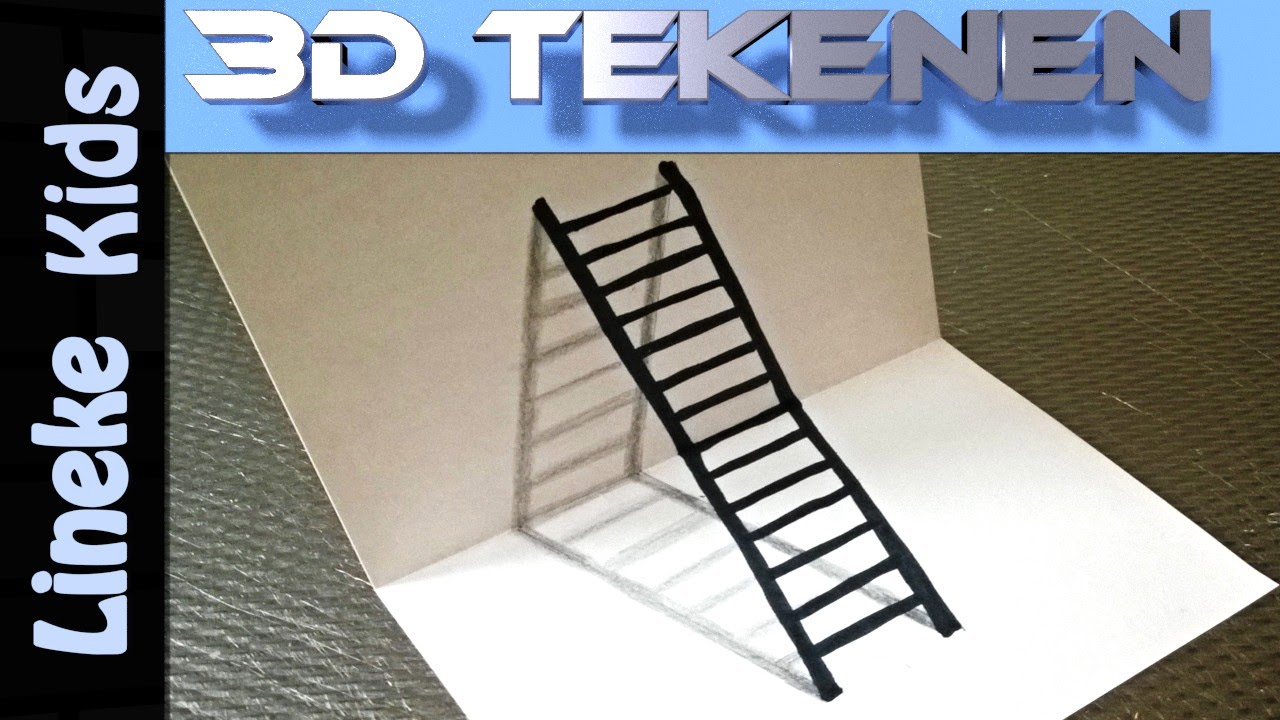 Wonderlijk 3D LADDER tekenen voor beginners - YouTube GA-85