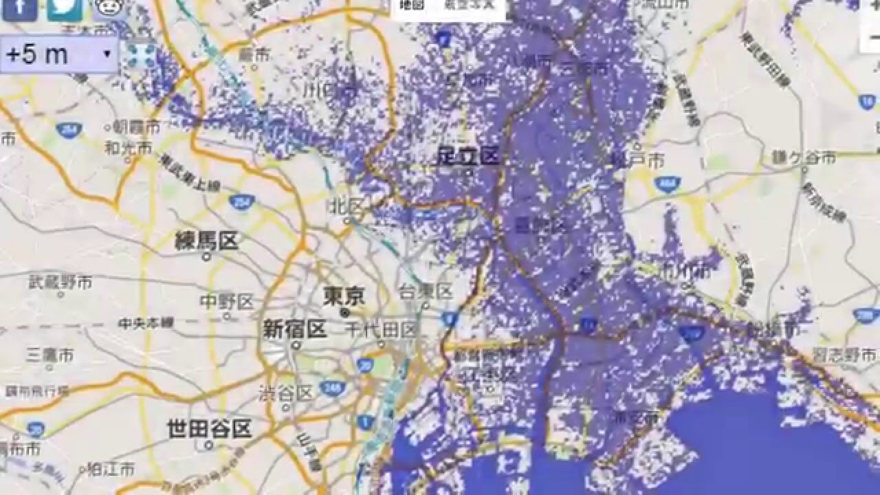 温暖化で海面上昇するとどこが水没するのかがわかる地図 Youtube 温暖化で海面上昇するとどこが水没するのかがわかる地図 Youtube