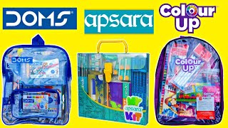Doms Smart Stationery Kit vs Cello Colour Up Travel Kit vs Apsara My Smart kit - Unboxing and Review