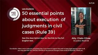 Details [Audio guide] Rule 39 Demystified: 50 Key Points on Execution of Judgment! ⚖️ Guide