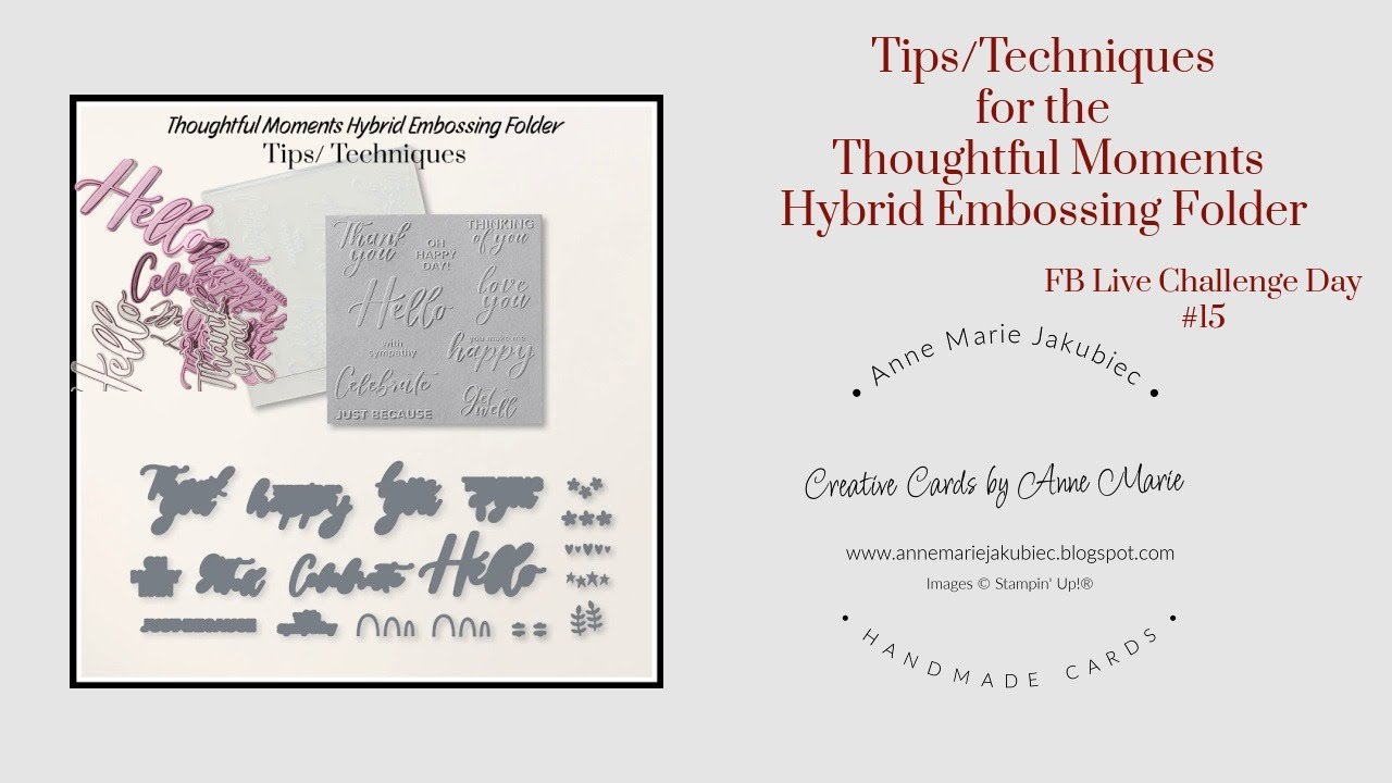 Thoughtful Moments Hybrid Embossing Folder - tips / techniques - YouTube