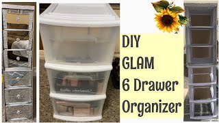 DIY Glam Night Stand | DIY Glam 6 Drawer Storage Container | DIY Makeup Organizer