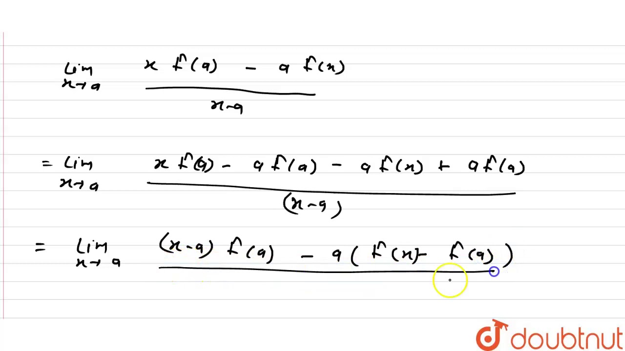 यद F A व द यम न ह तब Underset X Rarr A Lim X F A Af X X A बर बर ह Youtube