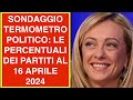 Sondaggio politico youtrend le percentuali dei partiti al 16 aprile 2024