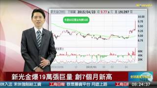 20150424焦點股：新光金爆19萬張巨量 創7個月新高