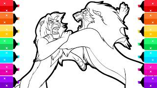 Lion King Simba vs Scar Fight Coloring Pages