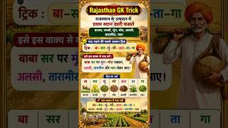 राजस्थान के उत्पादन में प्रथम स्थान वाली फसलें। सबसे आसान GK Trick #gk #gkquiz #farmer #kisan