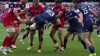 Josh Van Der Flier Picked Up By Jack Willis And Juan Cruz Mallía Like A Rag Doll