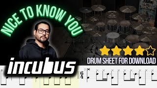 Incubus - Nice To Know You (DRUM TRACK / SHEET / MIDI)