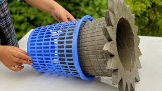 Beautiful And Easy - Make Flower Pot With Garbage Basket And Cement