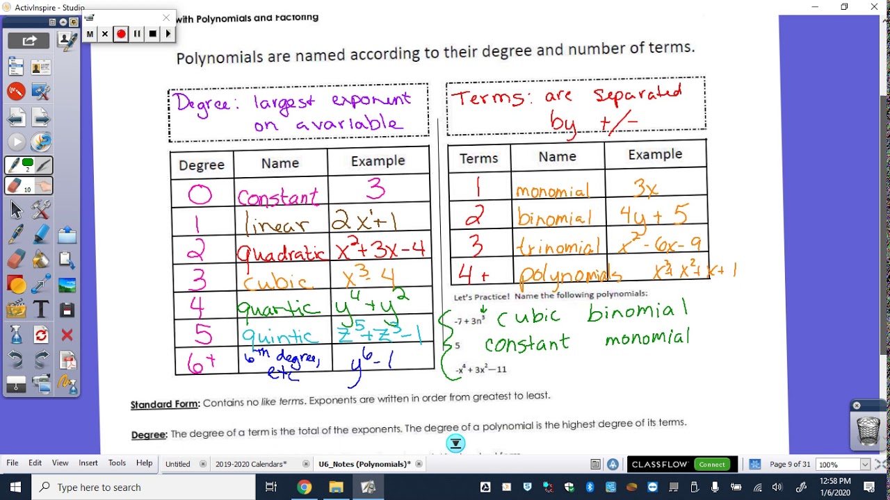 Unit 6: Operations with Polynomials | Lesson 1 - YouTube