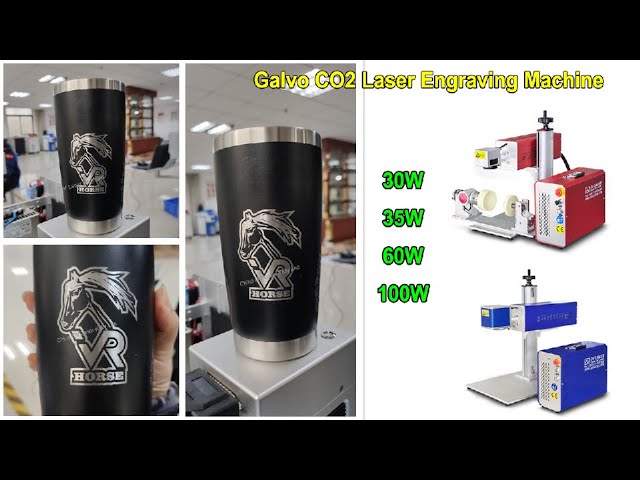 Yeti Cup Tumbler engraving machine Galvo co2 laser engraving machine for  powder coated steel bottle 