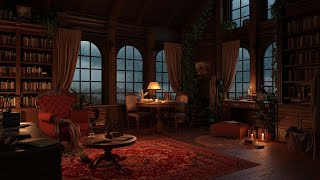 Nighttime Retreat - Cozy Room on Mountains with Heavy Rain Sounds & Thunderstorm Ambience