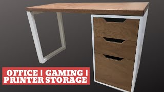 DIY Computer Table with Printer Storage