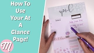 How To Use Your Happy Planner At A Glance Page!