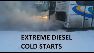 Extreme DIESEL hard cold start compilation #34 | Odpalanie diesli na mrozie