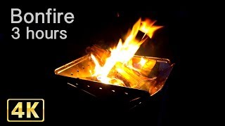 4K Bonfire BGM video The ultimate relaxation time with natural sound (healing, study, working BGM)
