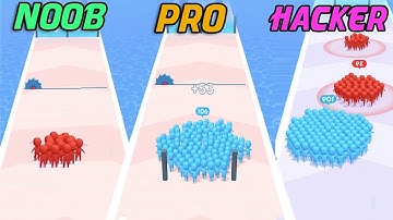 NOOB vs PRO vs HACKER in Count Masters: Crowd Clash & Stickman running