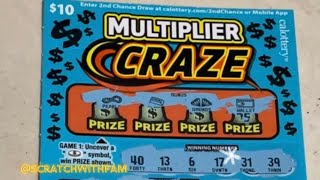 Multiplier Craze CA Scratchers #scratchwithpam #scratchers #lottery #calottery