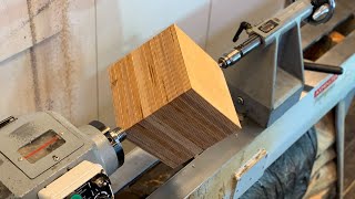 Woodturning   The Cube  (Wobble Bowl)