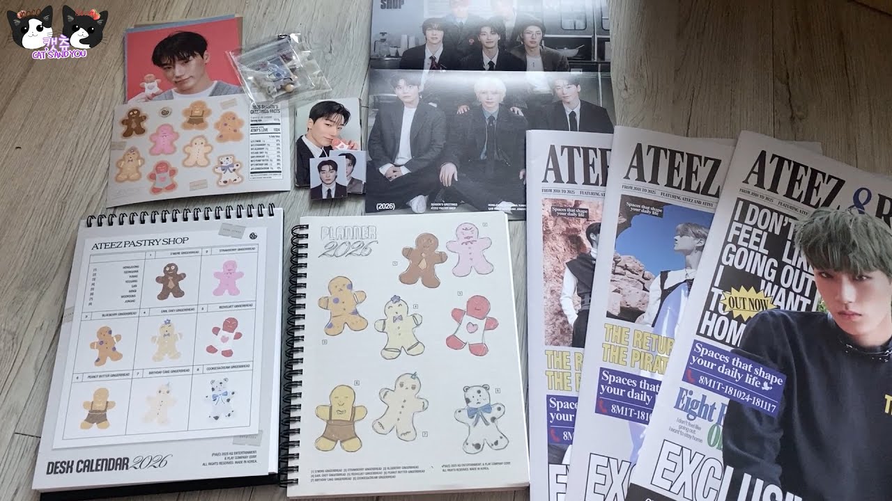 [에이티니로그] 에이티즈 8room 뉴스페이퍼, 2026년 시즌그리팅 언박싱~~ 너무너무 행복합니다~ 귀여워서 미쳐요,,  