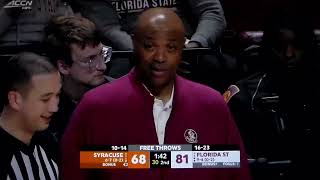 Double technical fouls are called while Florida State's Jamir Watkins is at free throw line