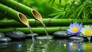 Blissful Piano Harmony and Bamboo Water Sounds – Relaxing Music for Stress Relief and Sleep