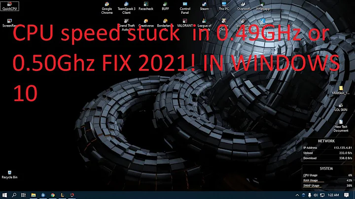 CPU speed stuck  in 0.49GHz or 0.50Ghz FIX 2021!