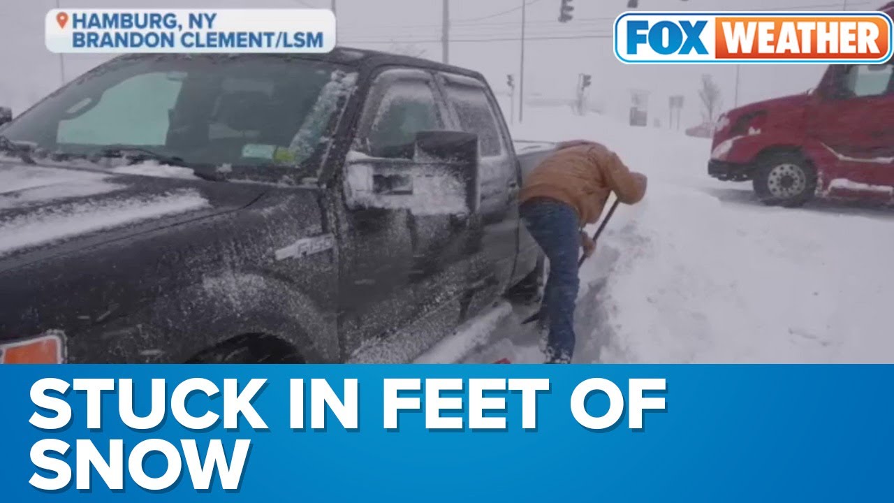 Historic Snowstorm Cars And Semis Stuck In Feet Of Snow In Hamburg, NY