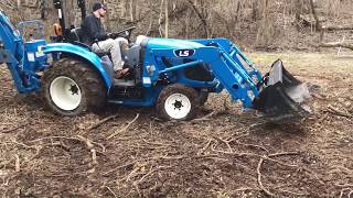 #129 Digging a pond with a tractor and backhoe!