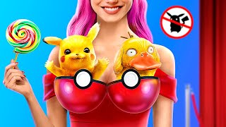 Pokemon in Real Life! How to Sneak a Pokemon into Movies and College!