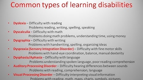 Types of Learning Disabilities and Disorders for CTET | KVS | NVS | DSSSB