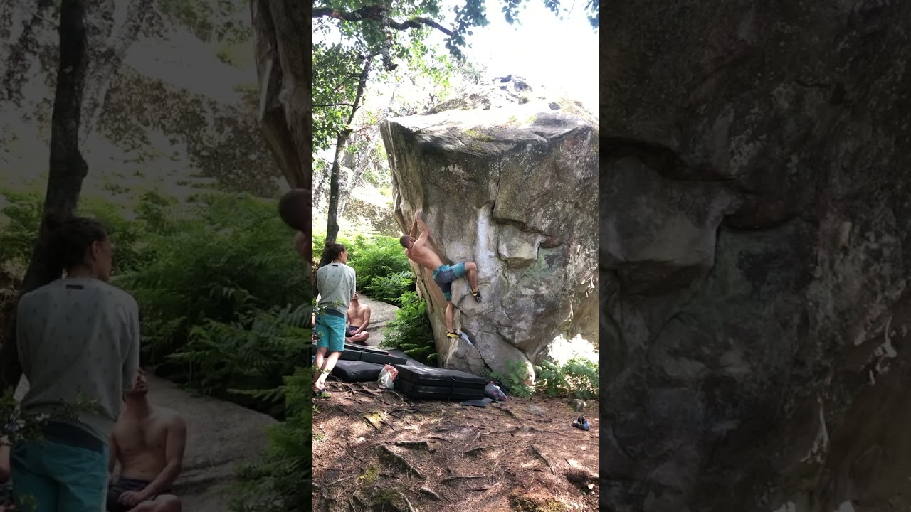 Salath&eacute; Wall assis 7C+ - Fontainebleau