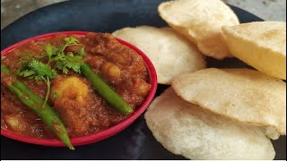 Rava Poori With Potato Gravy Recipe in Tamil |,Potato Curry Side Dish | Combo for Breakfast Dinner