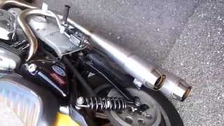 ハーレースポーツスター用マフラーHotrun製2In2排気音