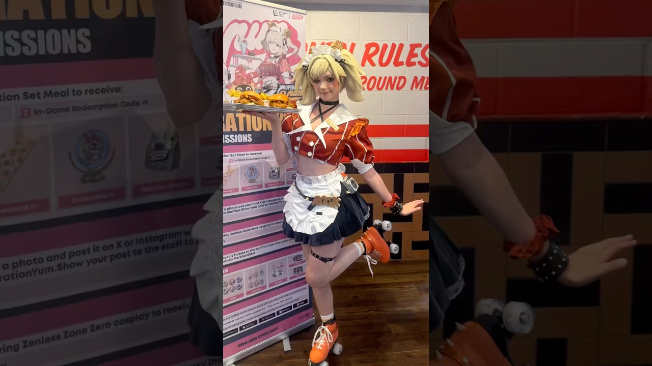 Who wants their burger delivered by Burnice?! - Zenless Zone Zero Cosplay #zenlesszonezero #cosplay