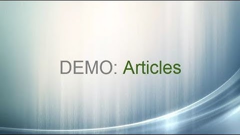 DEMO: Article Search