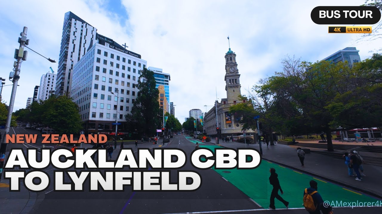 Auckland CBD to Lynfield, Bus Route (4K): Auckland, New Zealand (Summer)